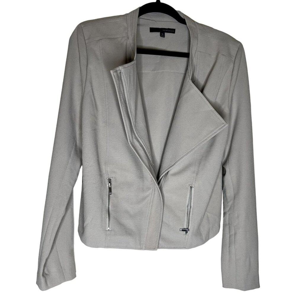 Harve Benard Moto Jacket XL Gray Zip Front Pockets Lightweight Career Casual